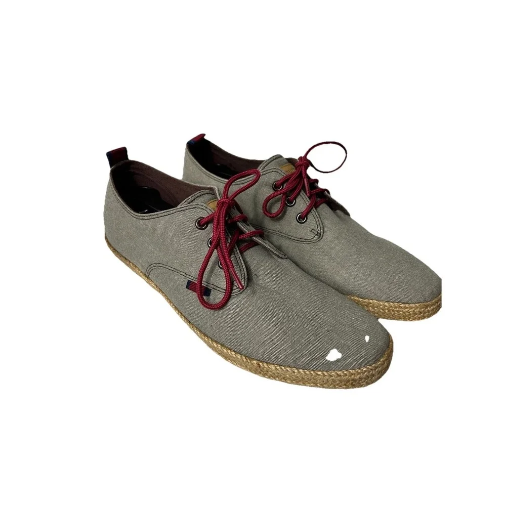 Ben Sherman‎ Men's 8.5 Espadrille Canvas Derby Shoes Gray Coastal Preppy NWT